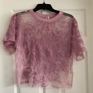 Anthropologie sheer lace top
